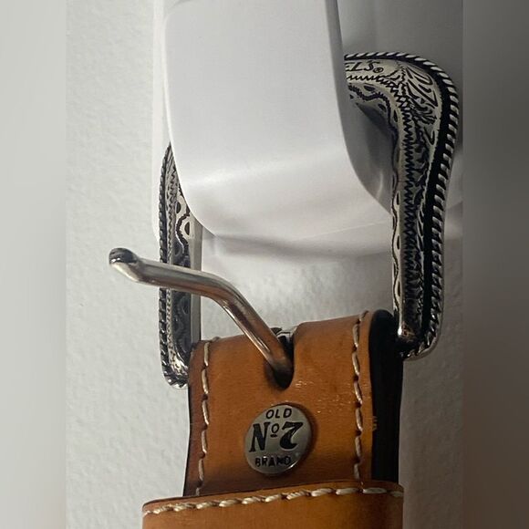 Jack Daniels Other - Jack Daniels Brown Leather Belt with Silver Accents
